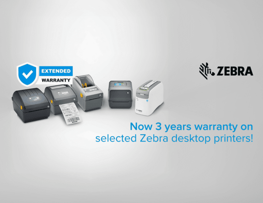 Now 3 years warranty on selected Zebra desktop printers!
